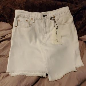 rag & bone White Denim Skirt